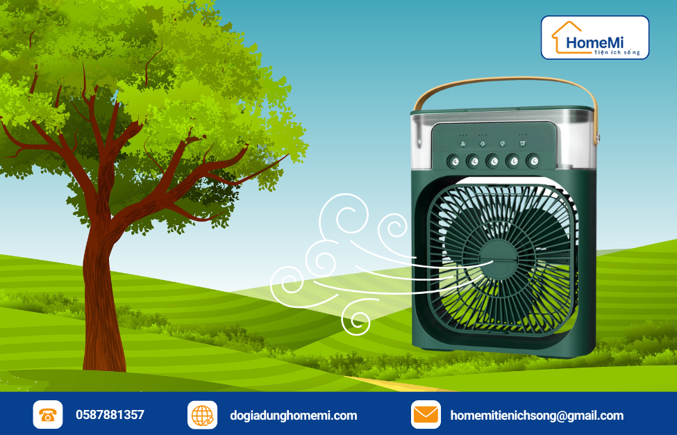 cách sử dụng quạt điều hòa hơi nước mini