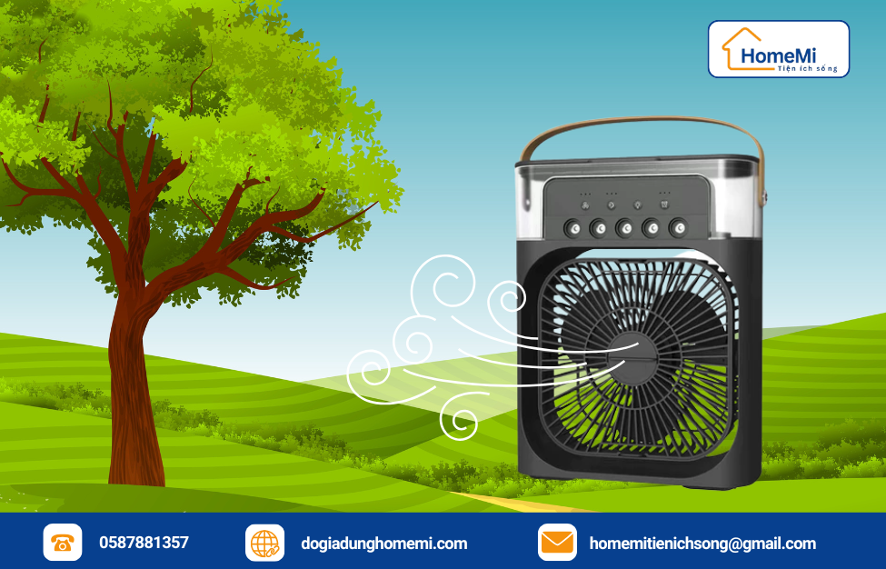 cách sử dụng quạt điều hòa hơi nước mini