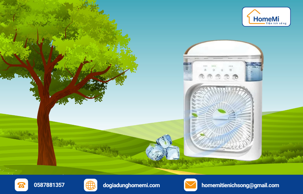 cách sử dụng quạt điều hòa hơi nước mini
