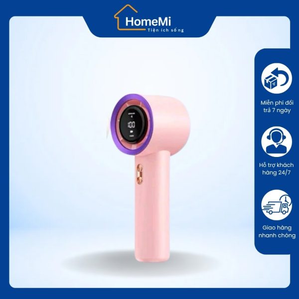 Quạt mini HomeMi màu hồng dịu nhẹ – dễ thương và tiện lợi.