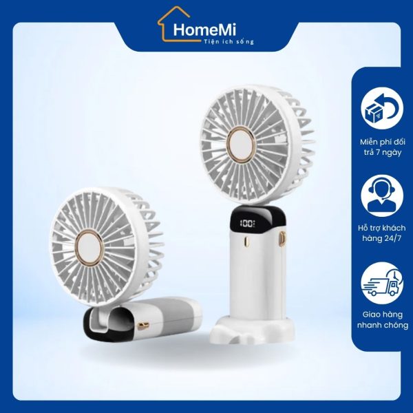 HomeMi ra mắt mẫu quạt gấp mini màu trắng tinh tế, làm mát nhanh chóng.