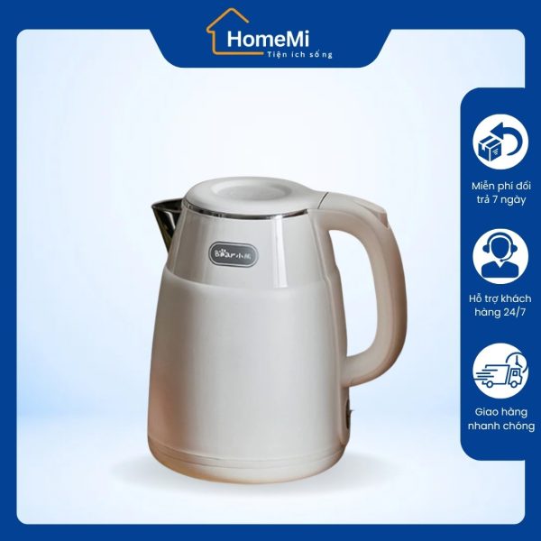 Thiết kế hiện đại – ấm siêu tốc HomeMi màu trắng sứ.